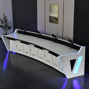 Command Center Console, Technological Console, Monitoring Room Monitoring Console, Curved Thickened Paint Dispatch Table