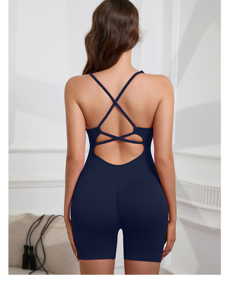 172g Weight Sports Dress Dresses Type Chemical fiber blending Fabric Type Bodysuits Tops Type Gym Occasion Butt Lift Function Fitness Style 22-Color Seamless Yoga Clothes Sexy Beauty Back One-Piece Jumpsuit Fitness Sportswear Women's Bombshell 19