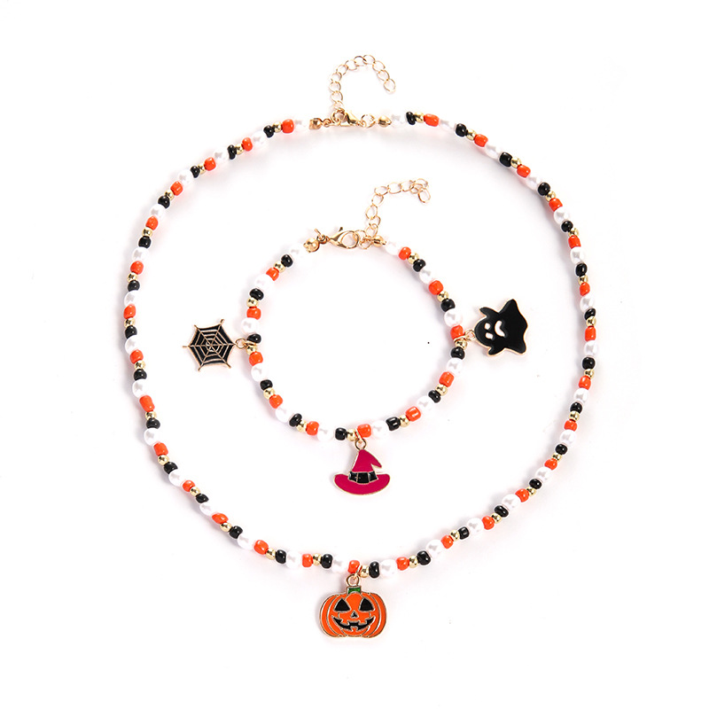 66g Weight Bracelets, Necklace Classification Cute Halloween Pattern Alloy Plating Halloween Women's Bracelets Necklace