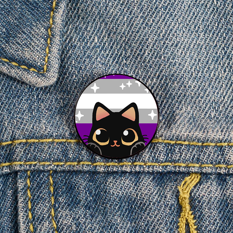 LGBT Pride Month Holiday Cartoon Style Pin Animal Cat Metal Printing Unisex Brooches