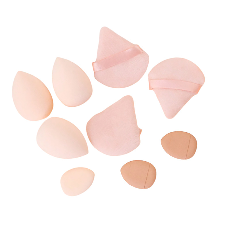 Explosiones transfronterizas de huevos de belleza 9 piezas mini polvo de pulgar flocado polvo de polvo de aire huevo de maquillaje huevo de maquillaje de color