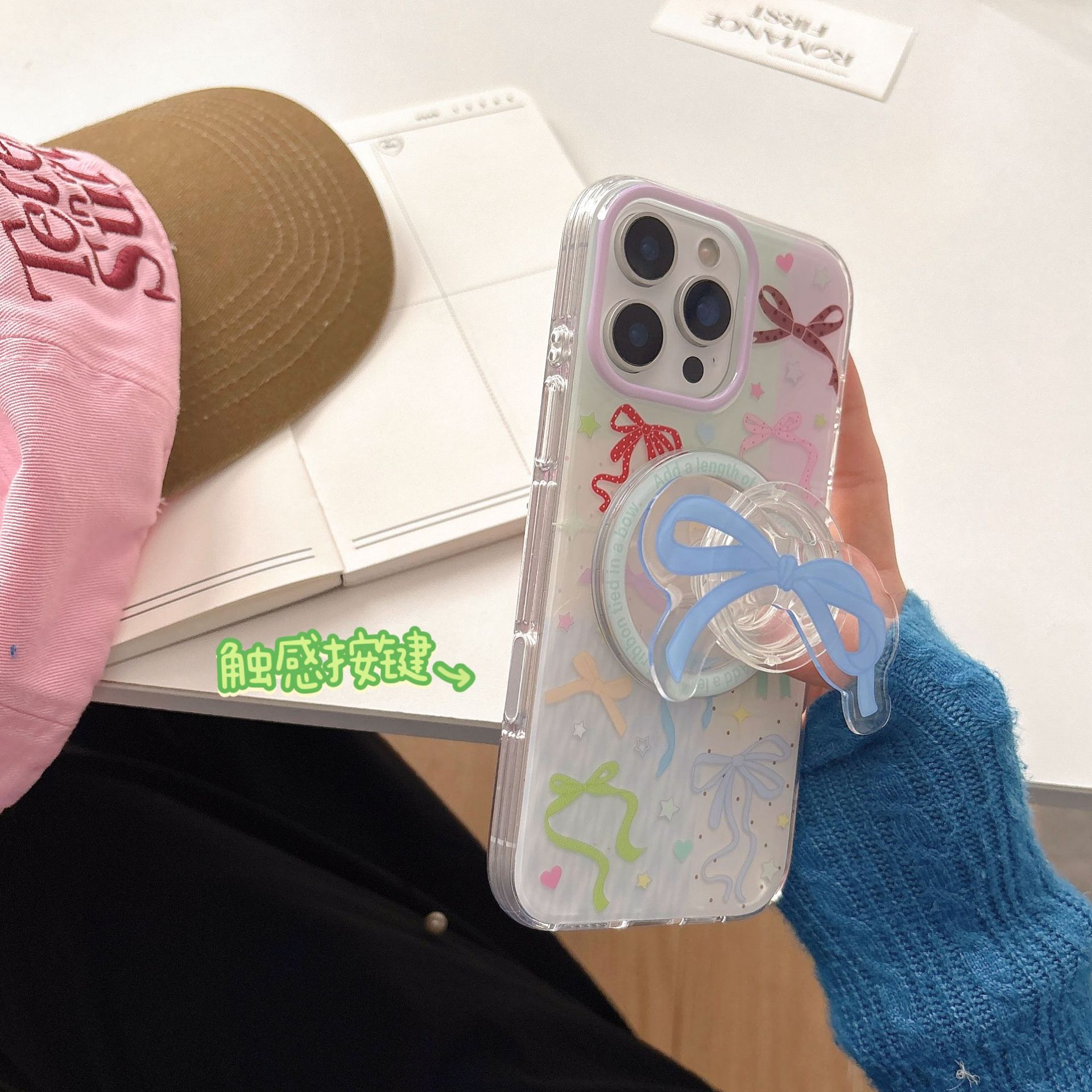 Corazón de niña arco de color para Apple 15ProMax funda para teléfono móvil 16Pro atracción magnética 14/13 simple 16PM