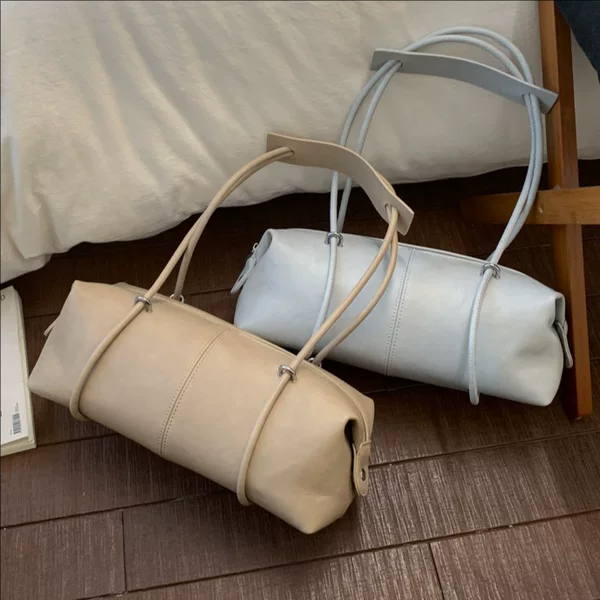 Cross-Border Textured Boston Handbag for Women 2026 New Large-Capacity Commuter Underarm Bag Retro Shoulder Bag