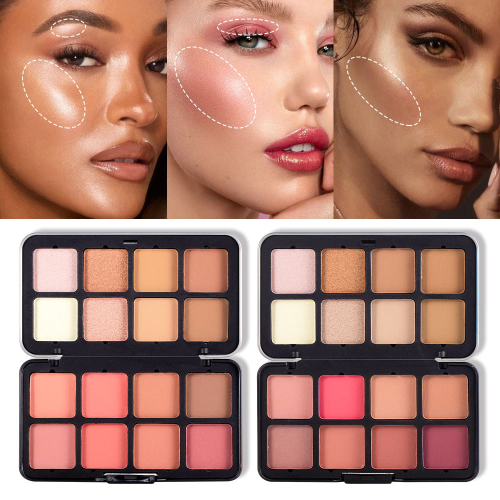 Amazon Matte Blush, Highlighter Three-dimensional contouring all-in-one set, contouring and facial makeup cross-border wholesale undefined