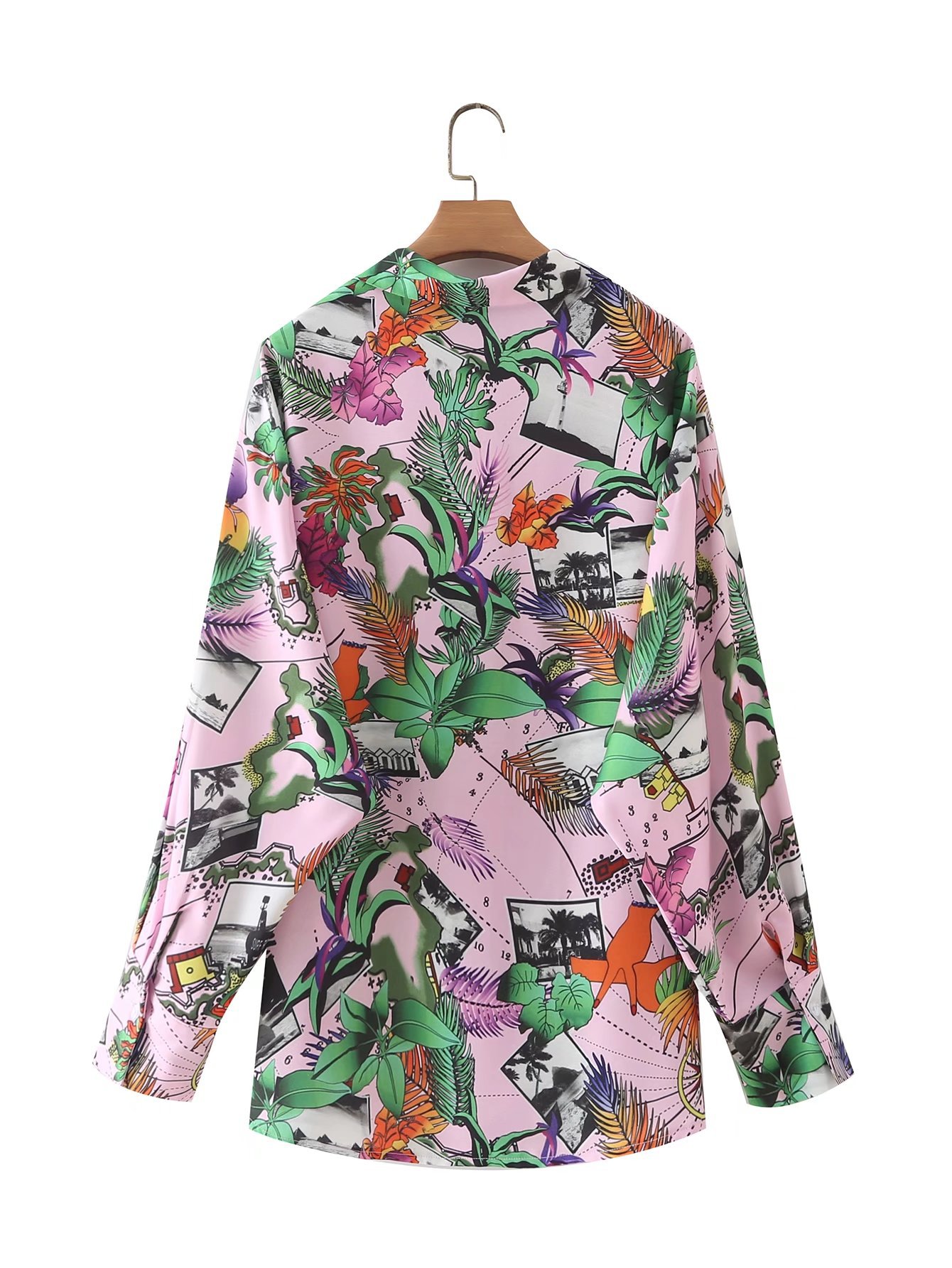 autumn tropical style print blouse nihaostyles wholesale clothing NSAM81883