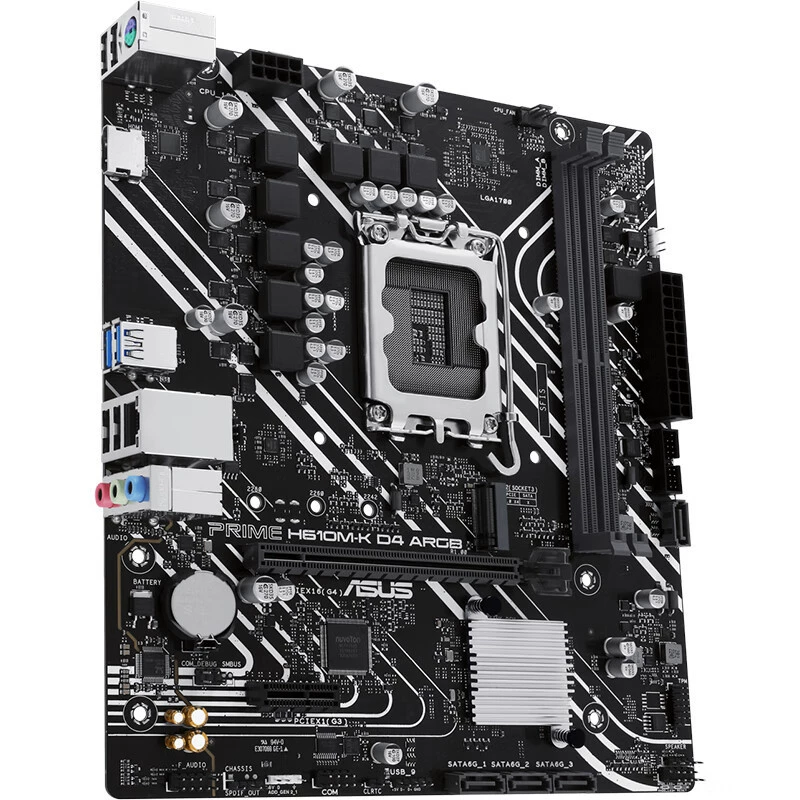 Asus совместимая материнская плата, 610M, D4, G7400, 12100, 12400