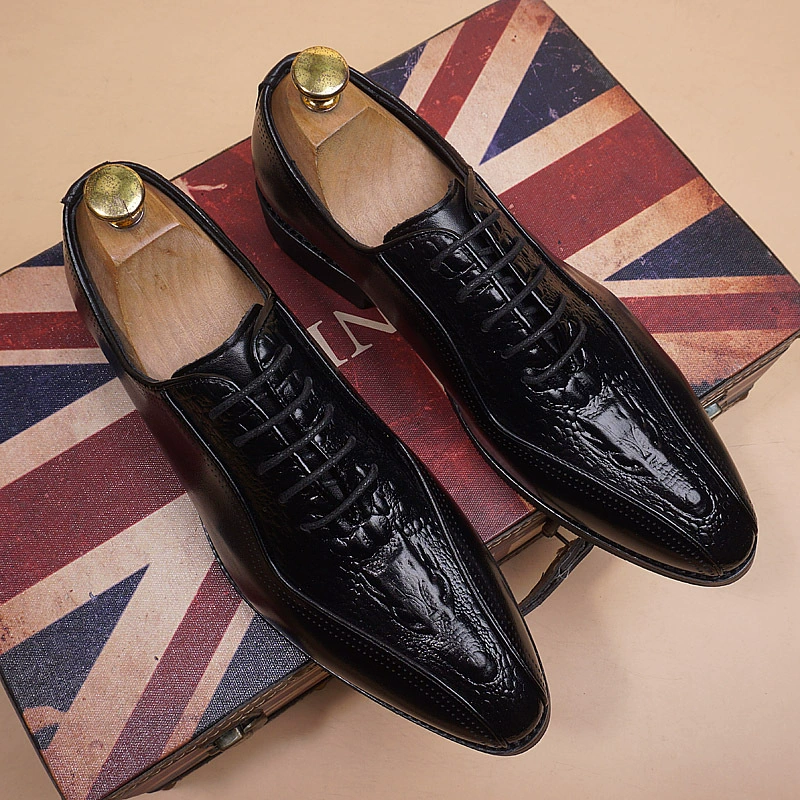 Модные новые мужские кожаные туфли в корейском стиле с острым носком. Британские мужские повседневные мужские туфли без шнуровки с увеличенной высотой, свадебные туфли в стиле ретро.