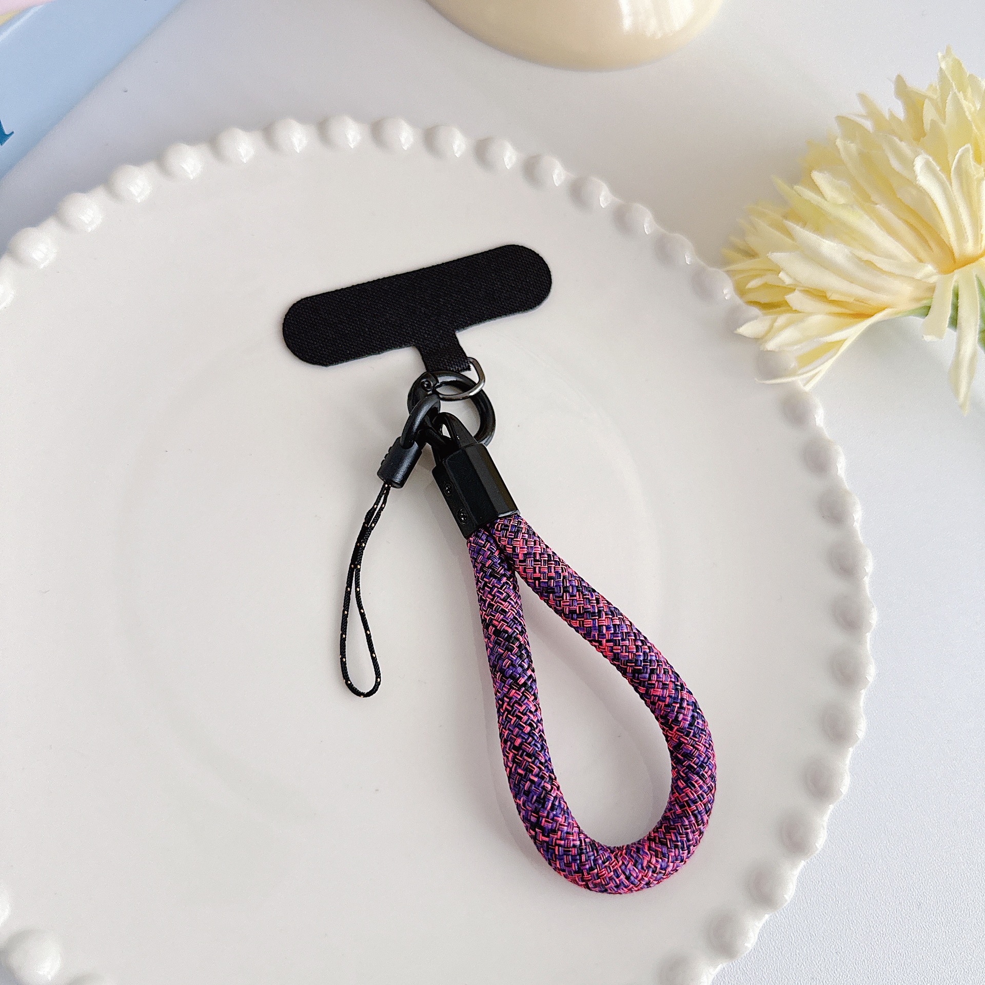 Teléfono móvil de nylon tejido corto con clip multifuncional bolso portátil colgante accesorios colgante universal