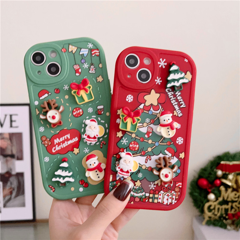 Cute Retro Santa Claus Elk Tpu   Phone Cases display picture 1