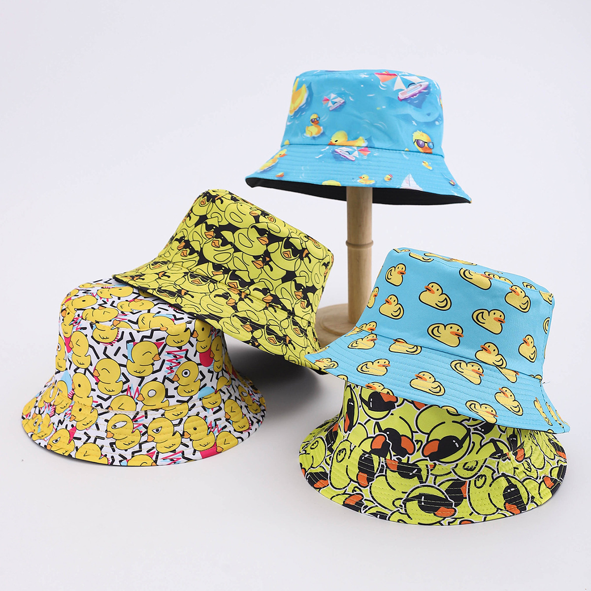 Nuevo pato amarillo impresión sombrero pescador sombrero hombre sombrero de sol moda ocio sombrero mujer sombrero de calle sombrero protector solar
