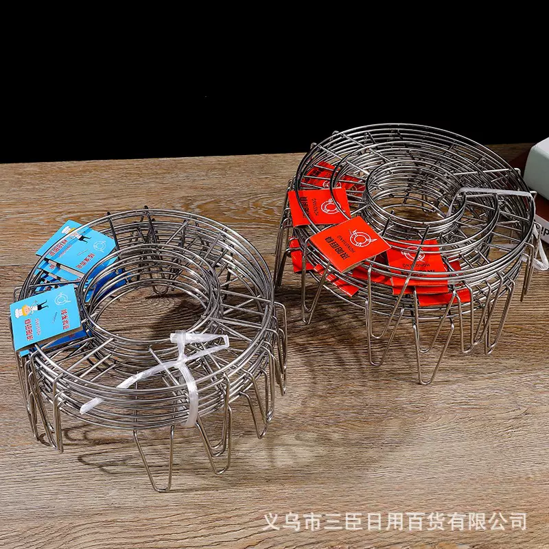 201无磁不锈钢三脚高脚蒸架 优质隔热隔水蒸饭蒸菜钢蒸架现货批发