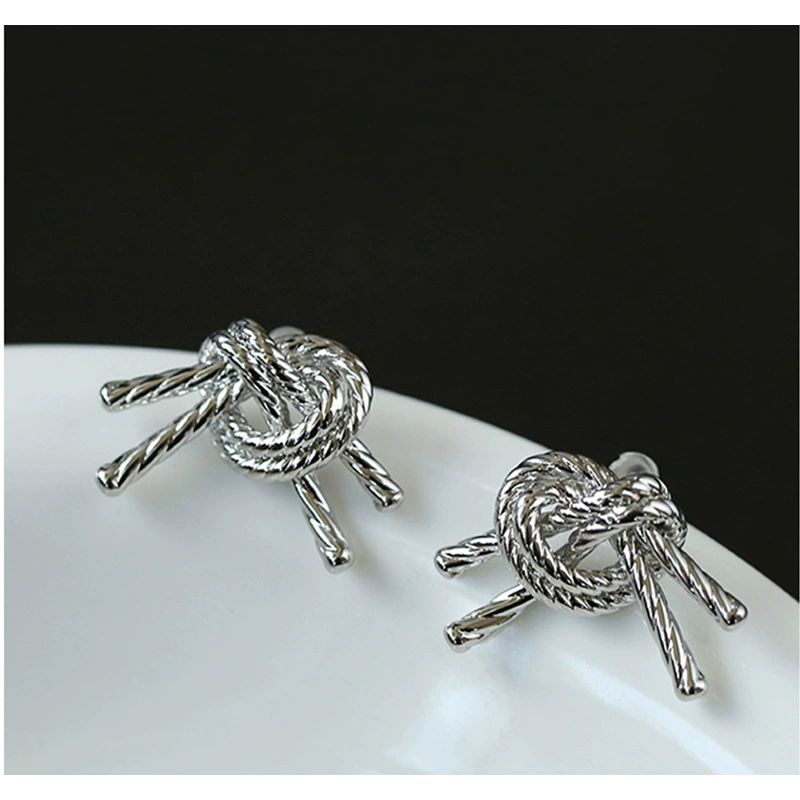 Brand retro small design earrings, silver 925 sample, French retro style