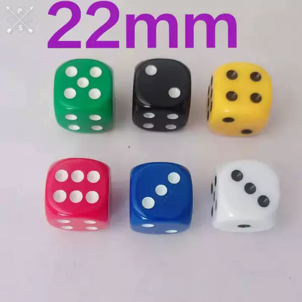 Factory direct 22mm rounded solid color acrylic color dice color