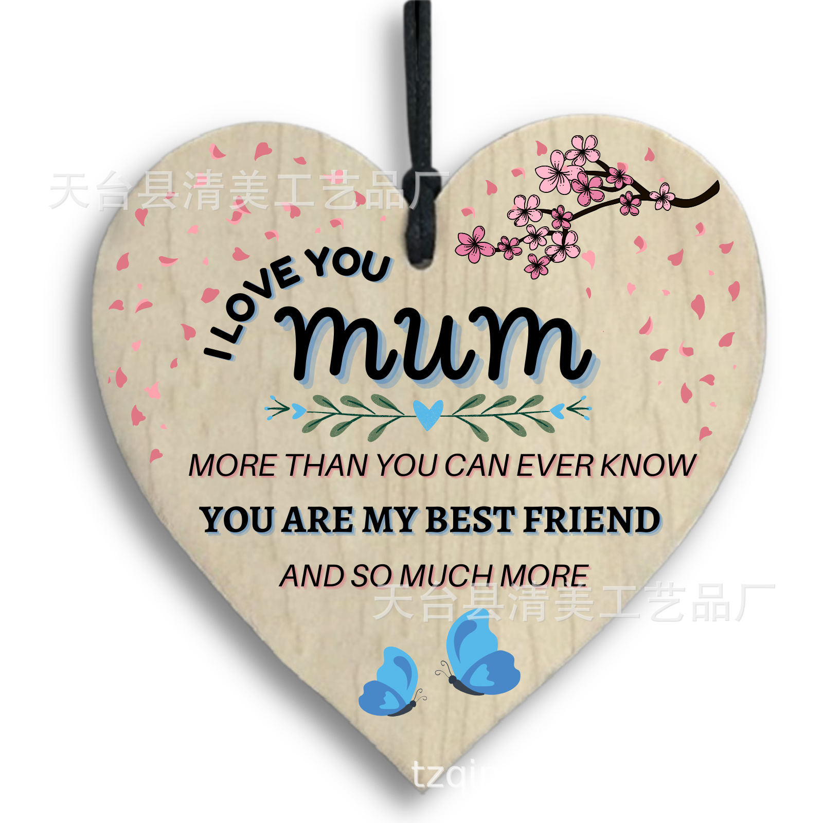 Colgante de pieza de madera de amor estilo amor 1 paquete