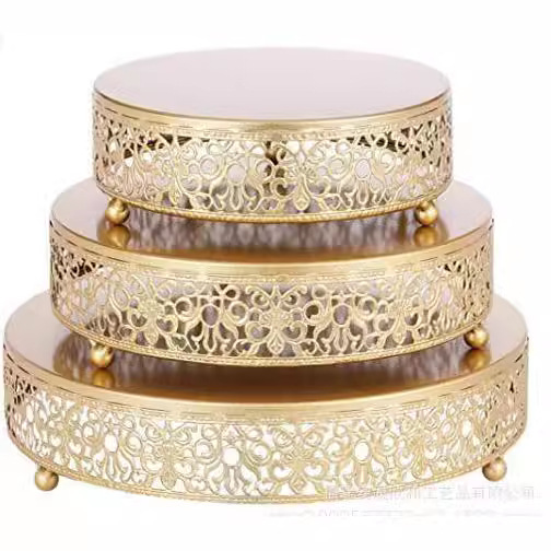 Creativo estilo europeo oro hueco estante de pastel de boda props mesa de postres decoración de postres tienda de postres refrigerio combinación de estante de pastel