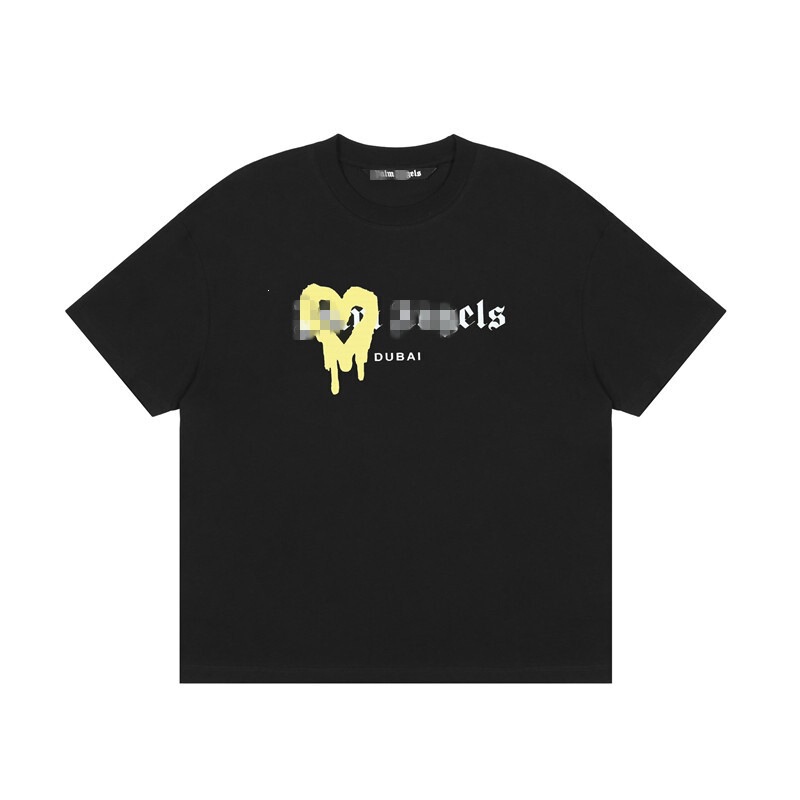 Trendy Brand Palm Angels 21Ss Heart Spray Paint Print Short-Sleeved T-Shirt for Men and Women Loose Half-Sleeved Shirt Trendy T-Shirt Trendy Brand Palm Angels 21Ss Heart Spray Paint Print Short-Sleeved T-Shirt for Men and Women Loose Half-Sleeved Shirt Trendy T-Shirt