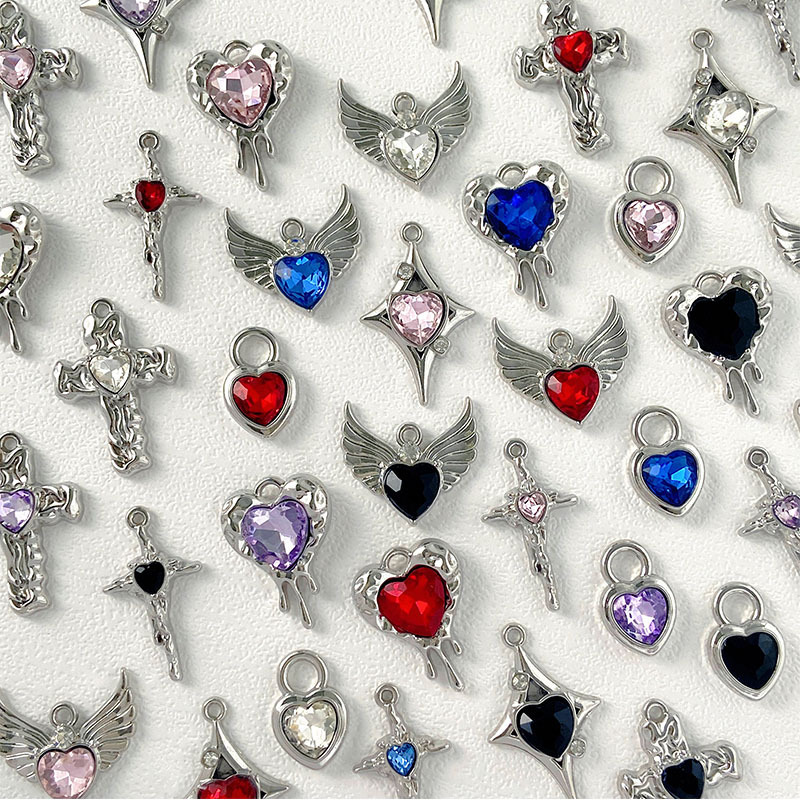 ダークスイートクールスタイルペンダントコレクション愛の十字架の羽 DIY ネックレスイヤリングブレスレットジュエリーアクセサリー|undefined
