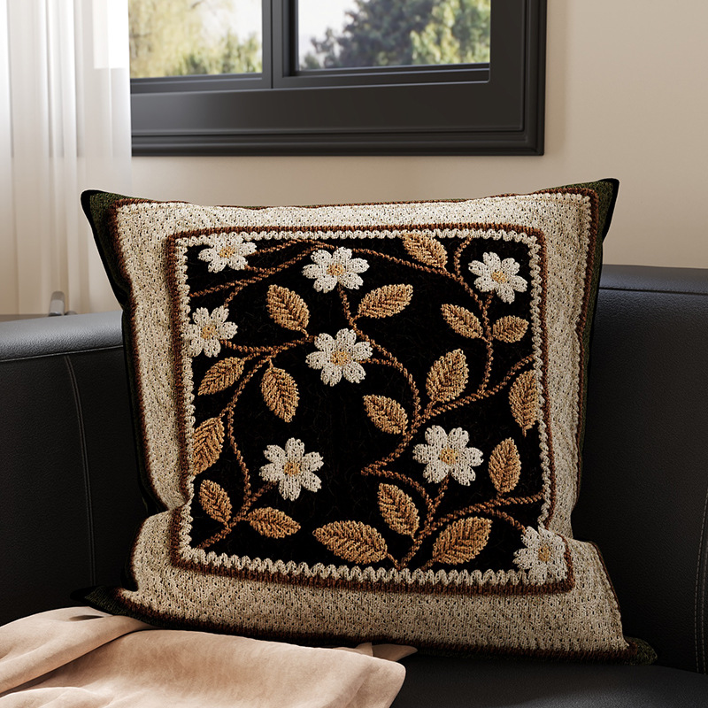 Sofá de estilo medieval almohada retro almohada doméstica cabezal de cama almohada de cama almohada de ventana con núcleo desmontable y lavable