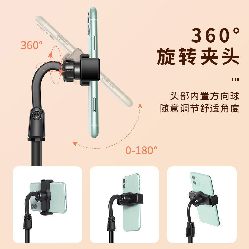 双卡槽圆盘伸缩360度旋转手机懒人支架多功能双机位直播手机支架 - 4