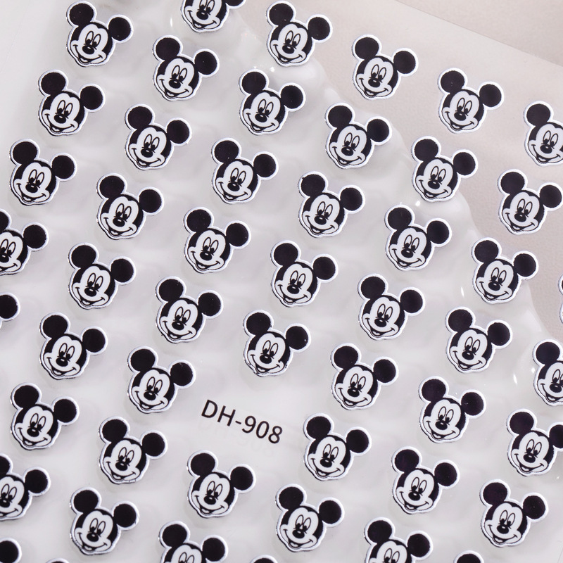 Mini Mickey Head Nail Art Sticker Flat Adhesive Cute and Easiest for Match Mickey Mouse Head Nail Sticker Ornament Dh Style