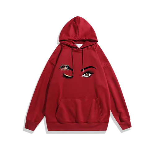 Women's Cross-border Plus Size Hooded Sweatshirt, New Autumn/Winter Korean Style Loose Fit Casual Top with Fleece and Personalized Print Jacket, Trendy