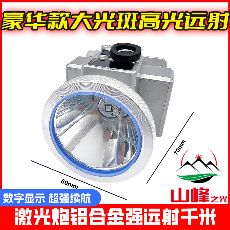 ♔激光炮强光头灯长续航高流明锂电头戴式充电户外钓鱼远射灯