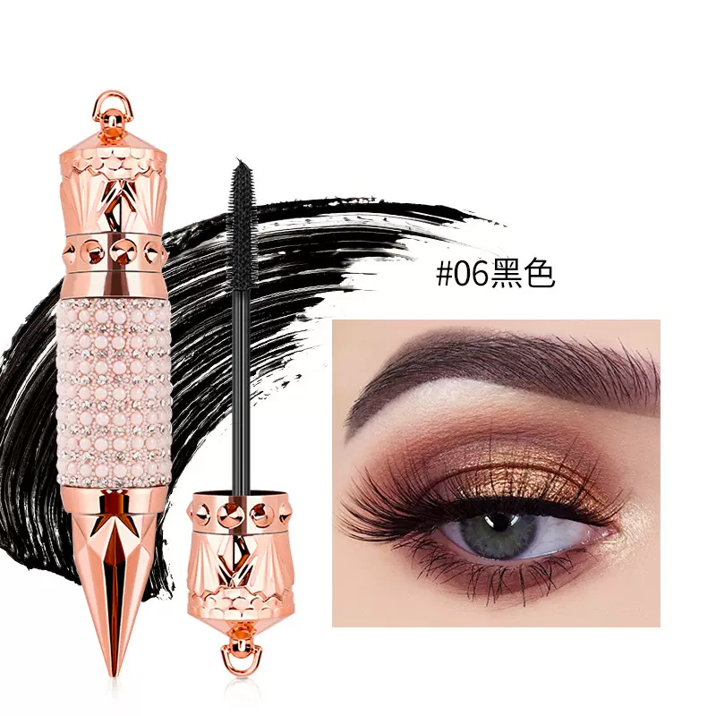 VIBELY速卖通4D卷翘睫毛膏防水不晕染纤长浓密碎钻女王权杖睫毛膏