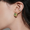 Design earrings, advanced green silver needle, fashionable brand accessory, high-quality style, wholesale