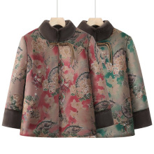 妈妈冬装棉衣加绒加厚袄子中老年女装洋气棉服奶奶唐装新中式外套