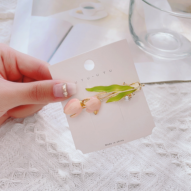 Japanischer Stil Süss Blume Legierung Emaille Überzug Inlay Perle Haarklammer display picture 5