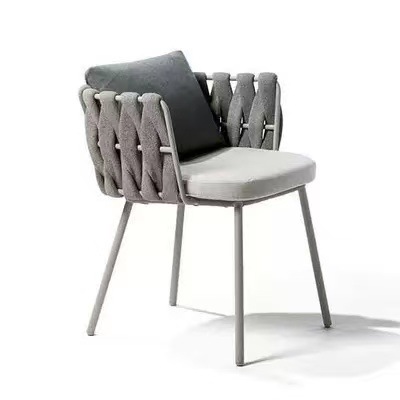Sofá nórdico al aire libre de caña mesa y silla mesa de comedor al aire libre patio de ocio terraza de aleación de aluminio mesa y silla combinación