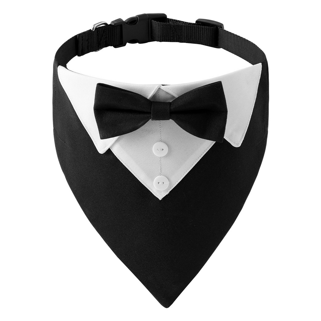 TANPOPO transfronterizo popular perro grande estilo británico traje de boda collar de perro mascota saliva toalla perro toalla triángulo