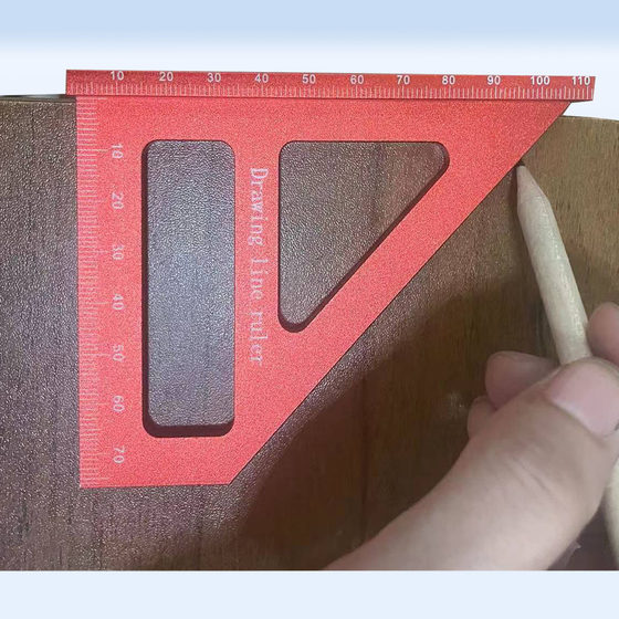 Multifunctional straight-angle ruler woodworking marking ruler straight-angle ruler angle ruler triangle ruler woodworking aluminum alloy marking tool