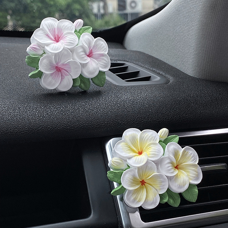 Car Air Conditioner Perfume Ornament, Car Decoration Diffuser Stone, Flower Car Fragrance Outlet Gypsum Aroma Pendant
