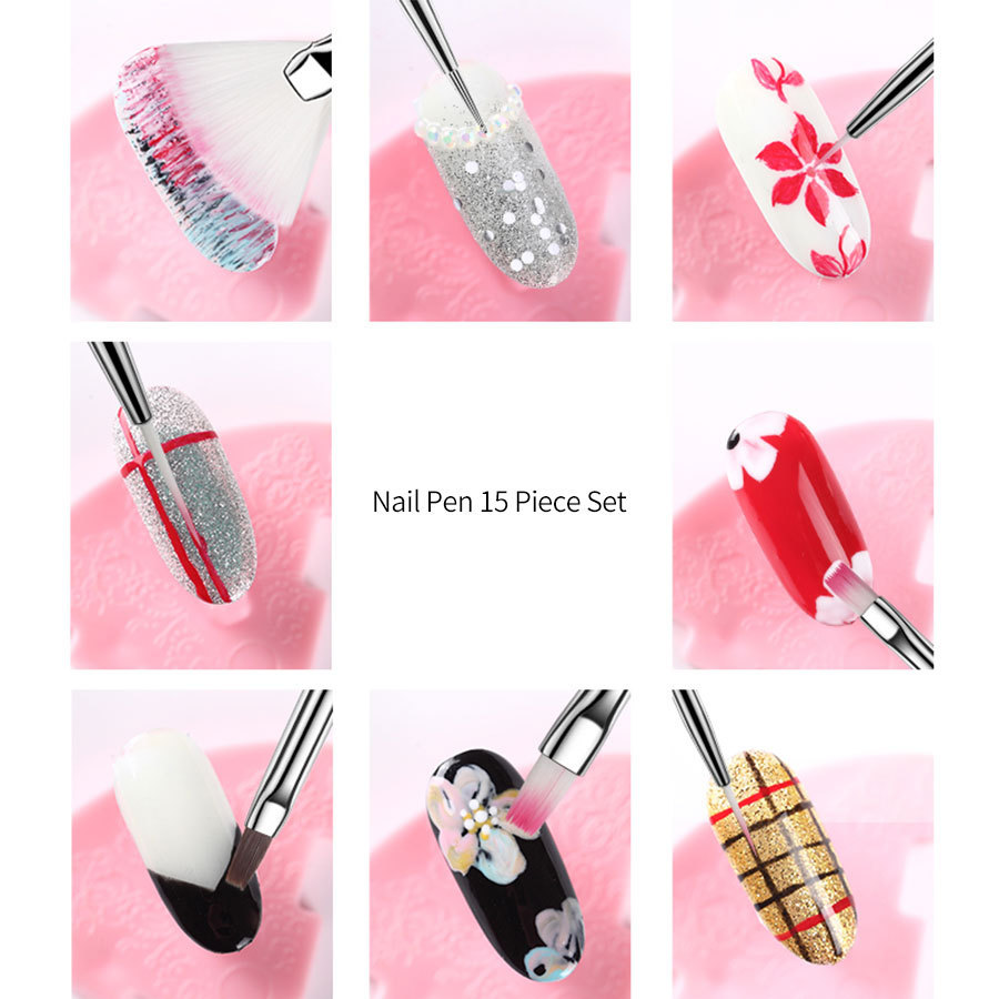 Nail art pen suit tool brush suit carving pen blooming brush drawing nail polish pen phototherapy pen nail art shop