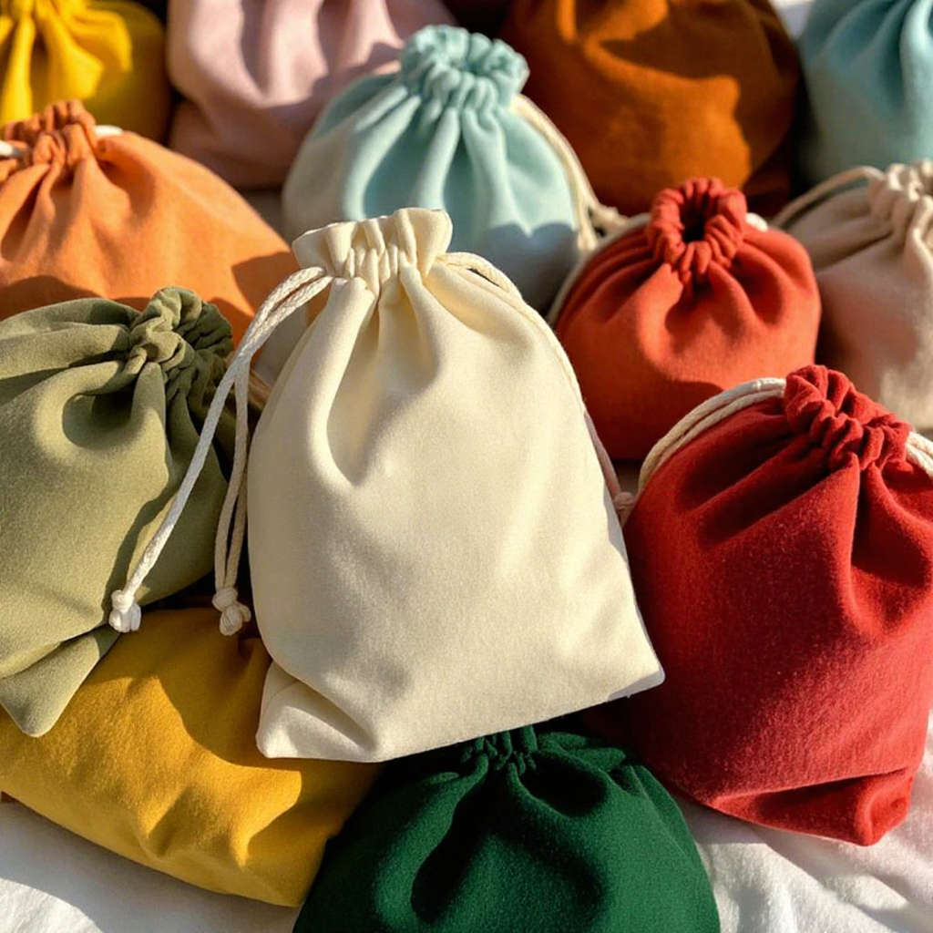 Flocked cordón bolsillo de terciopelo joyería personalizada bolsa de tela pequeña bolsa de tela cerrada bolsa de tela gris