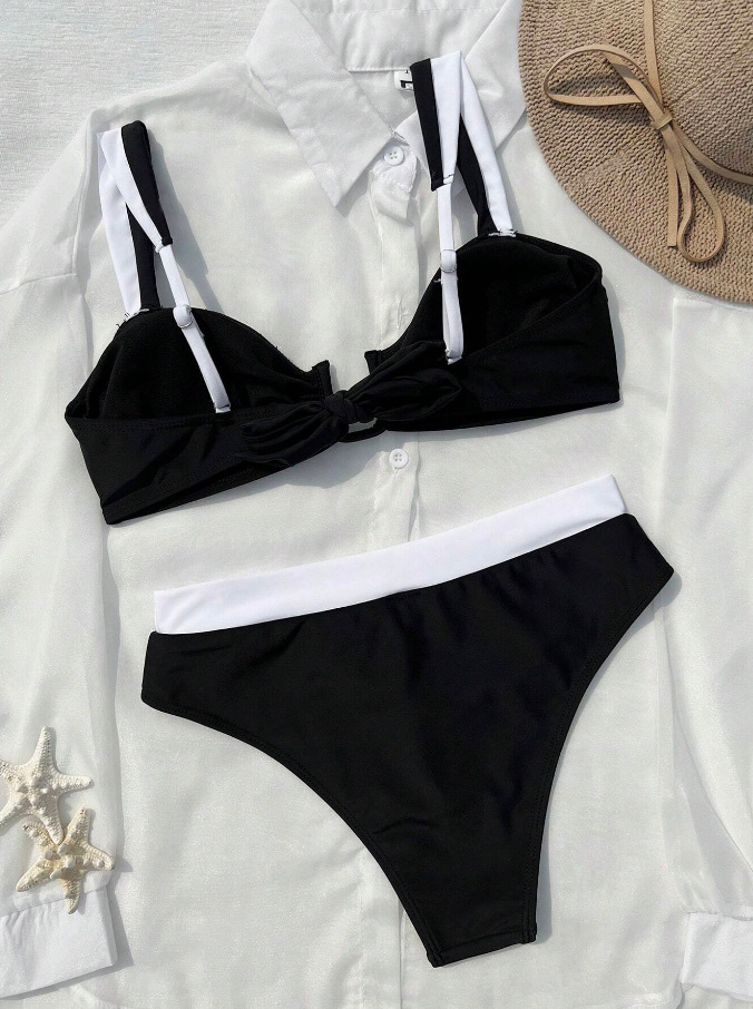 Bikini set met push-up en hoge taille tweedelige badmode dames_voghion.com