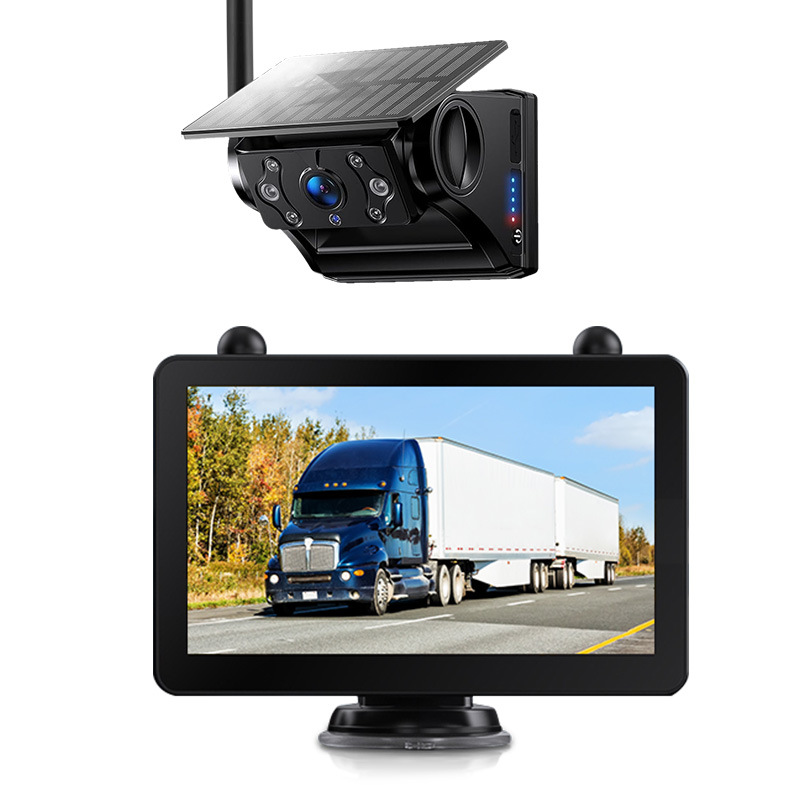 7inch HD Solar-Powered Wireless Reversing Camera with Touchscreen Car Rear View Monitor 1080P Magnet