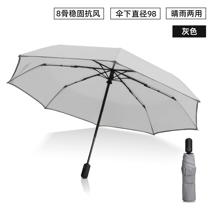 [3초빠른수납-접을 필요없음] 그레이-8본자동우산 [선물박스]