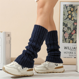 Cross-border Autumn and Winter Twist Socks Knitted Wool Leggings Women's Warm Stacking Socks European and American Eight-character Wool Leggings Boots