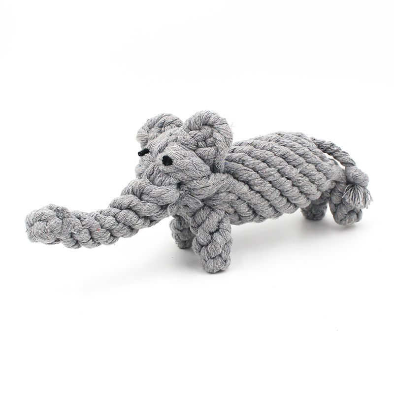 Juguetes de cordón para perros, lindos cordones de algodón trenzados, elefantes dorados, molares resistentes a la mordida, juguetes para perros de entrenamiento para mascotas