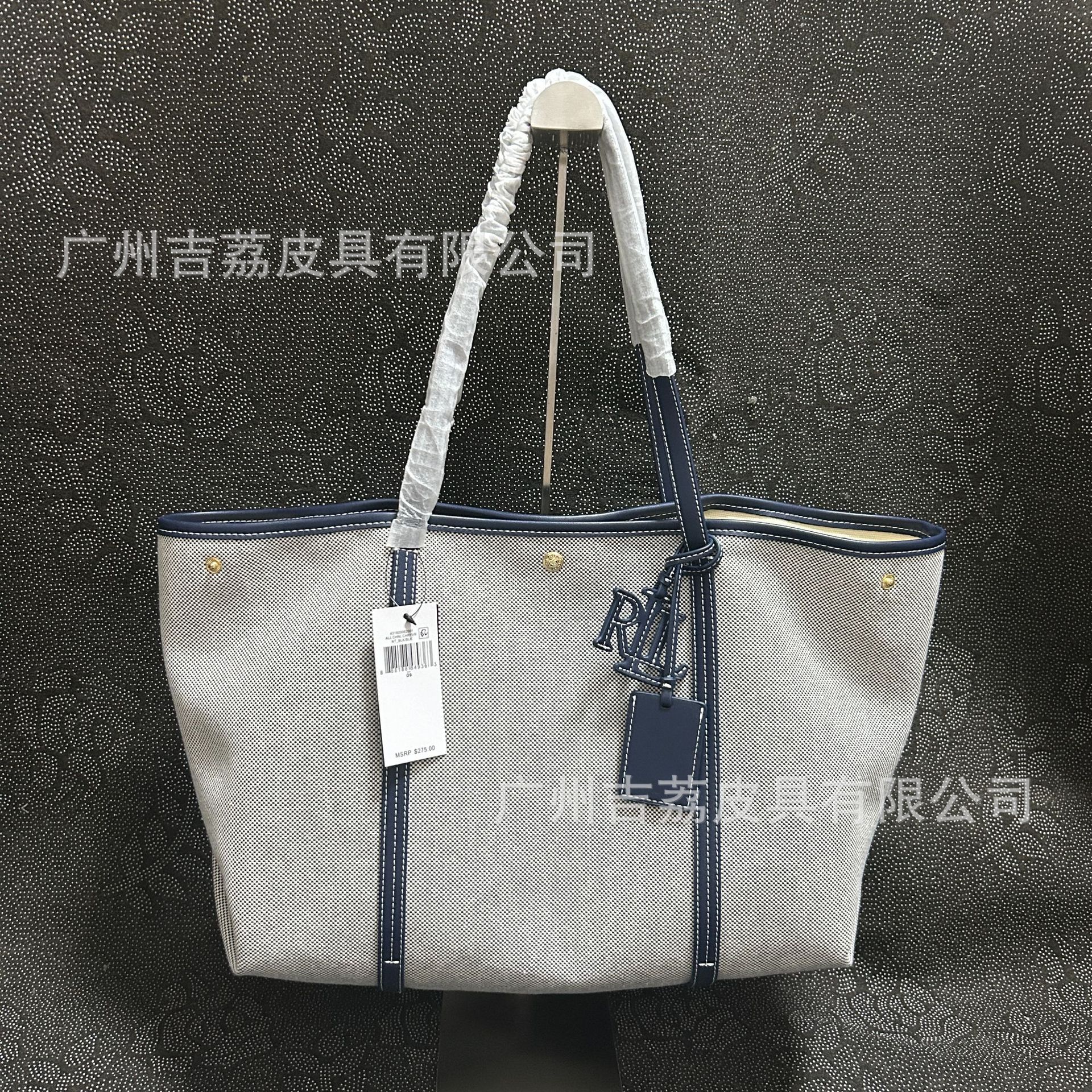 跨境新款拉夫帆布皮革Emerie托特包时尚气质女士劳伦大容量购物袋