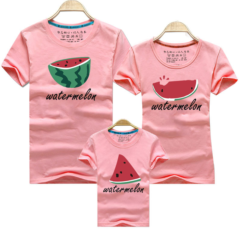 Padre-niño verano nueva venta al por mayor de manga corta camiseta una familia de tres piezas de algodón ropa de los niños ropa de clase LOGO imagen