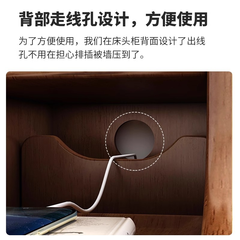 Mesa de cabecera de madera maciza mini mini pequeño muy estrecho dormitorio cabecera de cabecera de hendidura ultra estrecha estante de almacenamiento simple y moderno