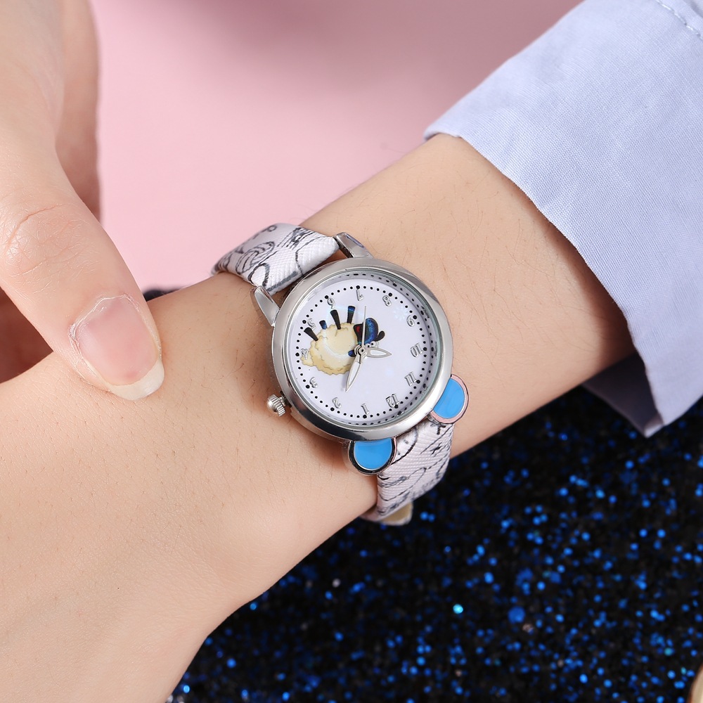 Dibujos animados para Niños orejas de gato reloj estudiantes de primaria reloj de cuarzo niños y niñas reloj lindo reloj casual fabricantes enviar en nombre