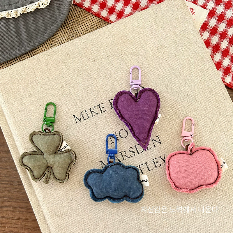 Корейский мультфильм милый яблочный тканевый подвеска цветной брелок для детей с дикой одеждой и сумкой для мобильного телефона