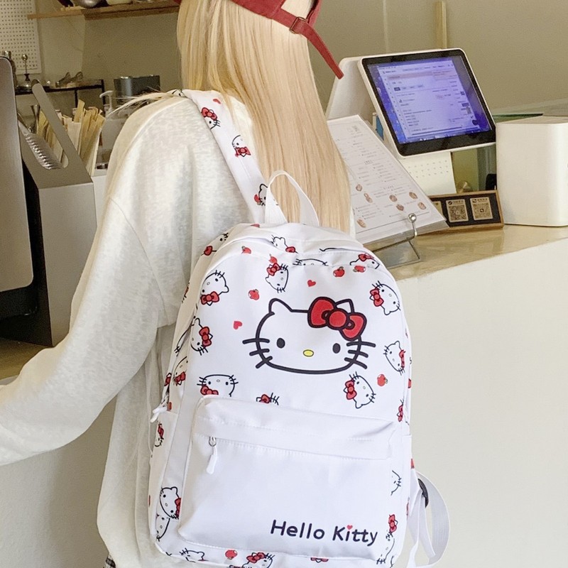 新しいサンリオ漫画かわいい中学生スクールバッグトレンディなファッションプリントバックパック学生大容量バックパック|undefined