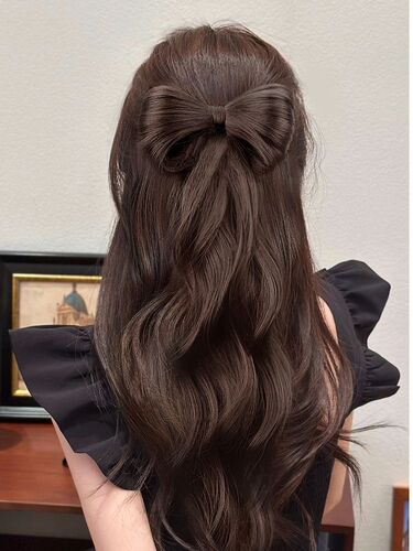 Bow half-tied ponytail, chicken feathers, shuttlecock head braid, duckbill grabber hairpin, ball head, half-tied hair accessories