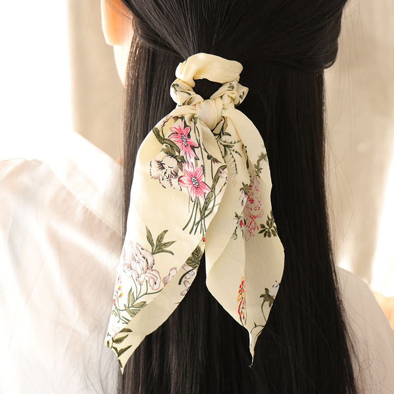 Korean Fashion Printing Ribbon Hair Scrunchies  Wholesale display picture 18