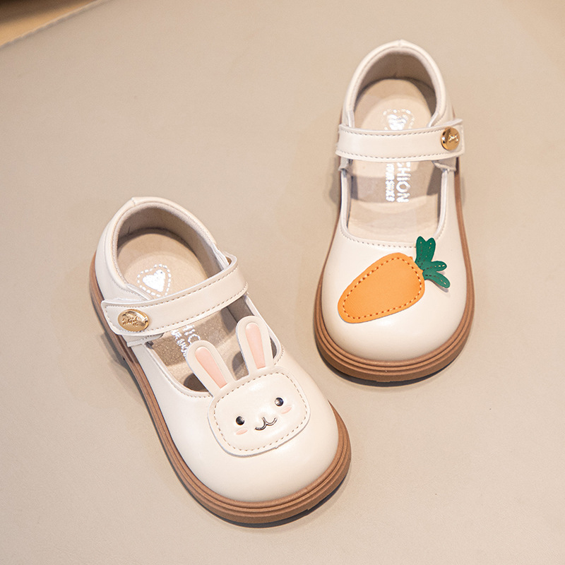Girls Small Leather Shoes 2025 Spring and Autumn New Children's Soft Sole Little Girl Baby Rabbit Toddler Shoes Mandarin Duck Princess Shoes